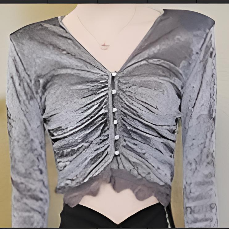 V领蕾丝三色上衣显瘦衫