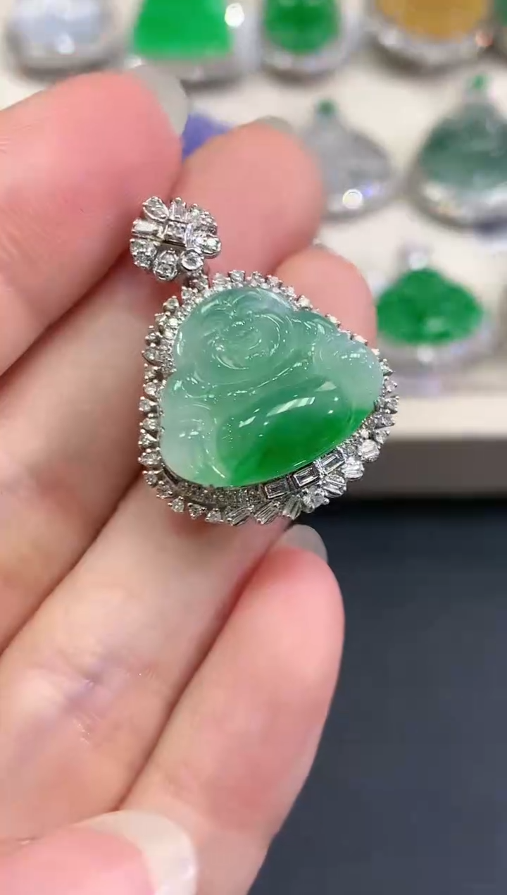 【闪购商品】翡翠吊坠(不含链)18K金镶嵌n29    