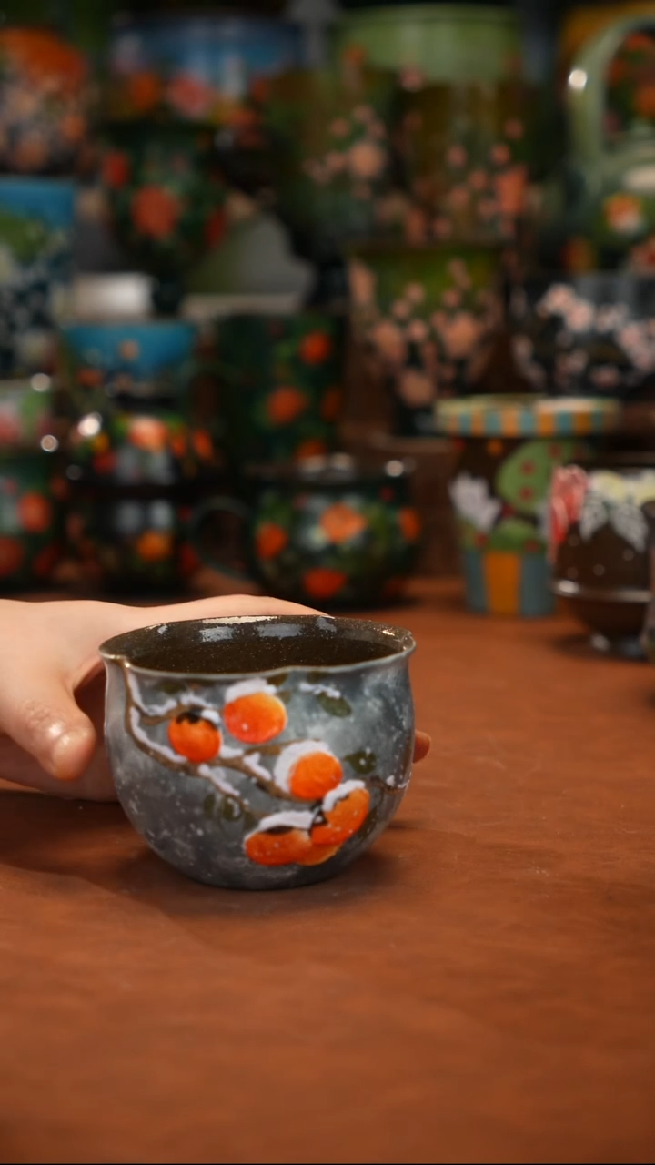 紫砂油画手绘釉下彩