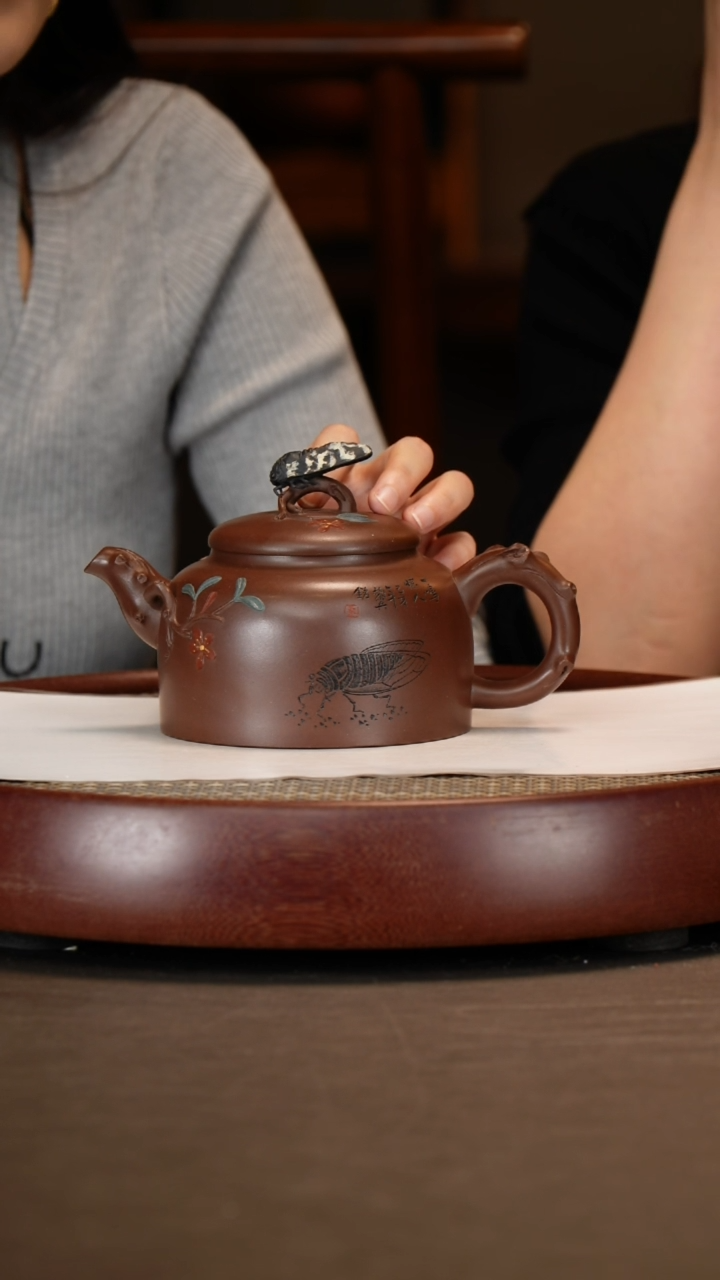 【闪购商品】紫砂茶壶一鸣惊人+一鸣惊人画+松鼠葡萄杯+墨宝