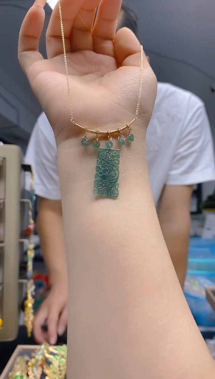 【闪购商品】翡翠耳饰合金156翡翠锁骨链