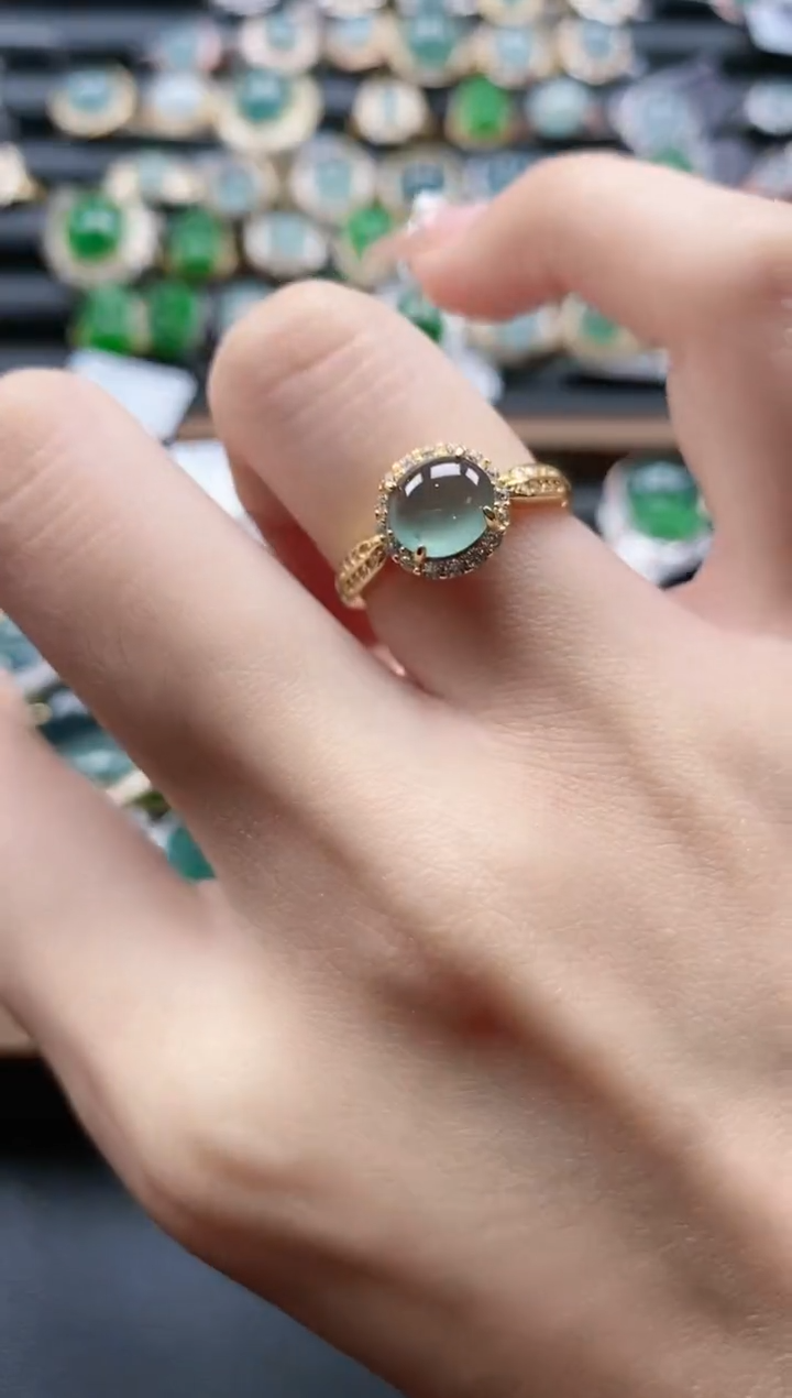 【闪购商品】翡翠戒指银S925镶嵌51151