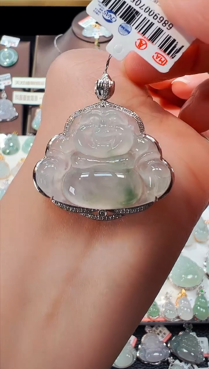 【闪购商品】翡翠吊坠(不含链)18K金镶嵌佛公吊坠705