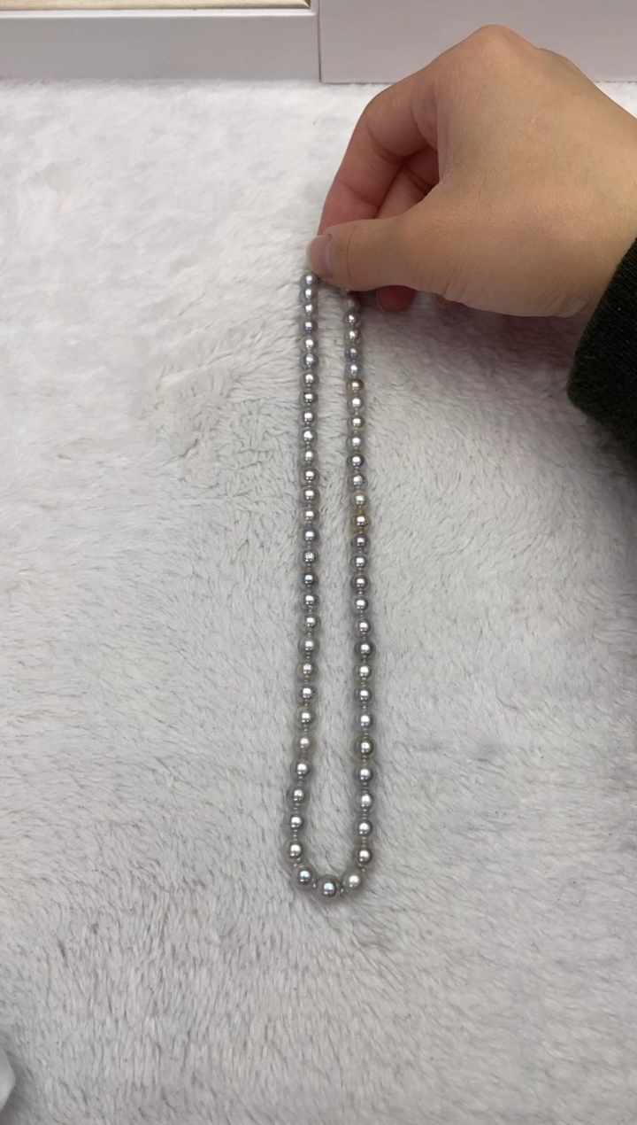 【闪购商品】海水珍珠项链未镶嵌AK真多麻6.5-7mm（多样性发一）