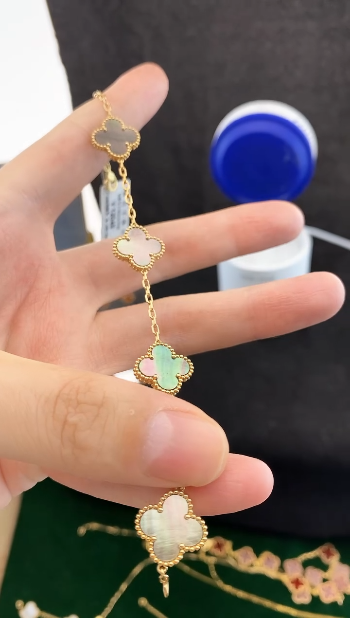 【闪购商品】贝壳（贝母）手链18K金镶嵌(灰）