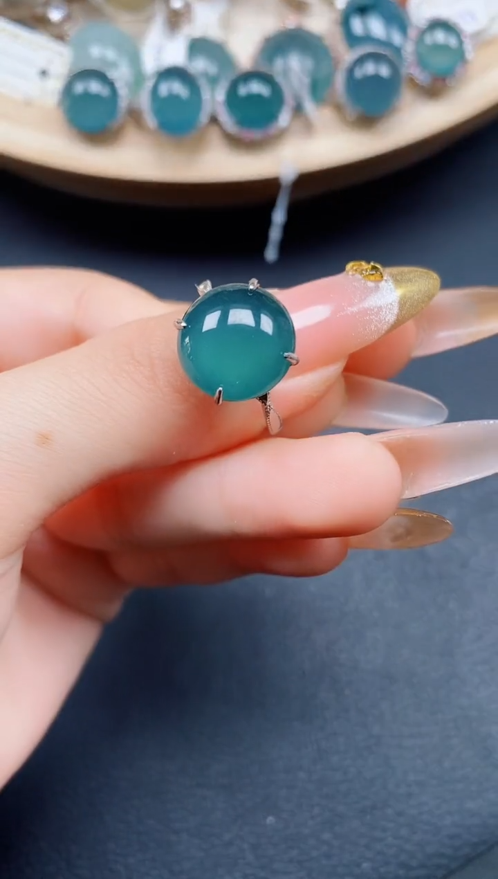 【闪购商品】翡翠戒指银S925镶嵌翡翠