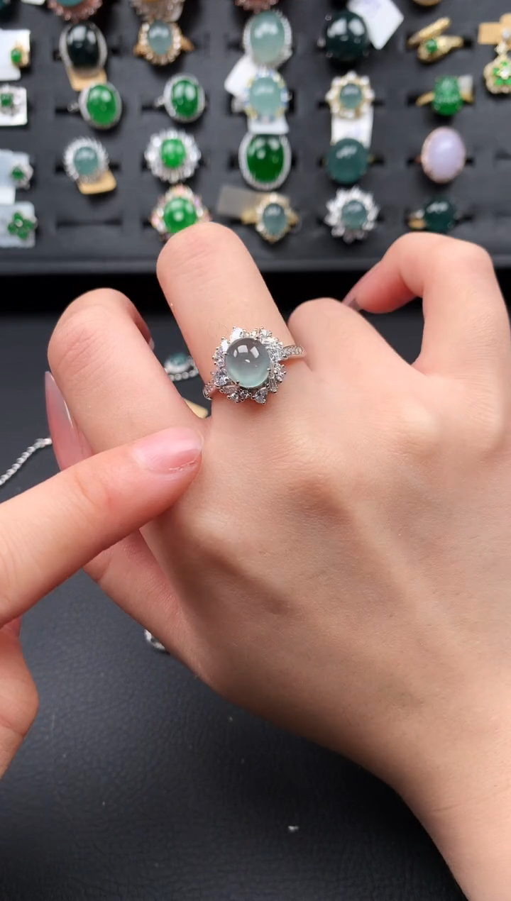 【闪购商品】翡翠戒指银S925镶嵌51236141