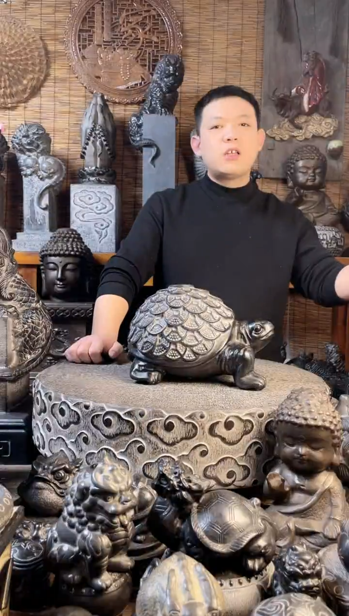 【闪购商品】30金钱龟天然青石雕刻
