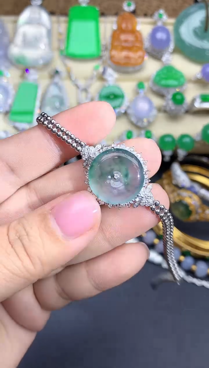 【闪购商品】翡翠手串18K金镶嵌315-中国好珍宝