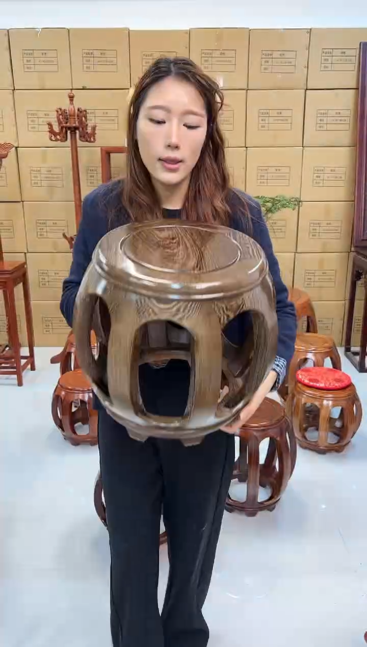 鸡翅木类家具鸡翅木小号鼓凳 假一赔四