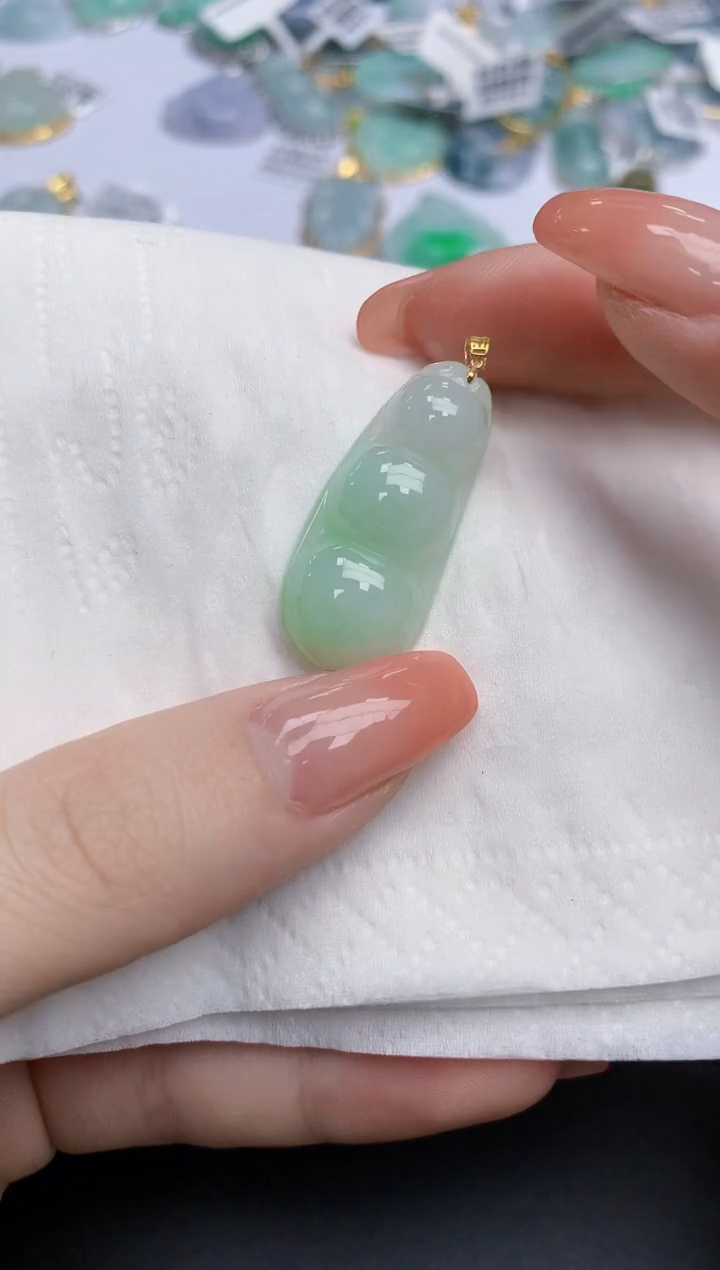 【闪购商品】翡翠颈饰18K金镶嵌天然缅甸翡翠A货