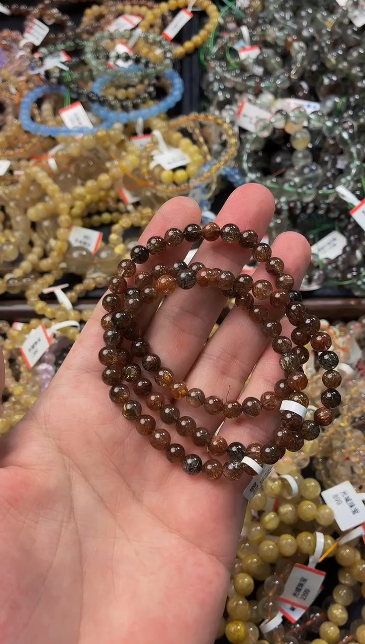 水晶天然满发黑金超七三圈