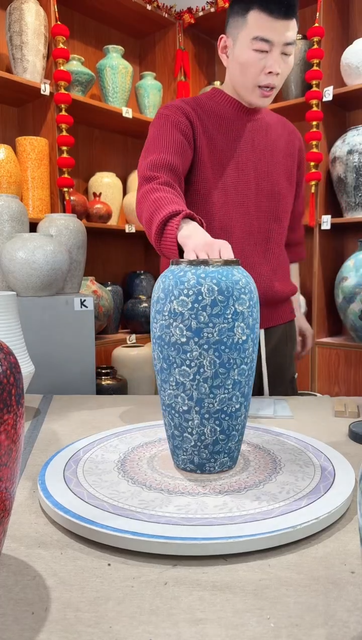 【闪购商品】瓶陶瓷花瓶 无花 芙蓉青花大号