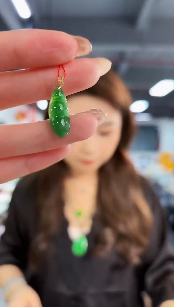 【闪购商品】翡翠颈饰18K金镶嵌缅料A货/支持复检/一件