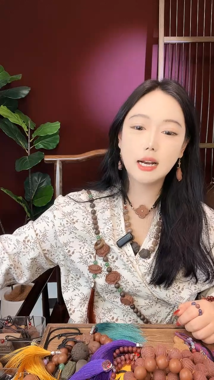 珠串心*大四合福字牌2个