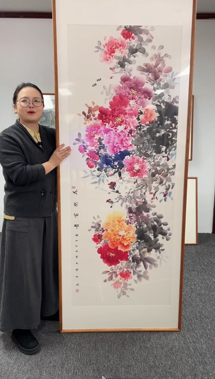 【闪购商品】国画花开富贵210*80绘画