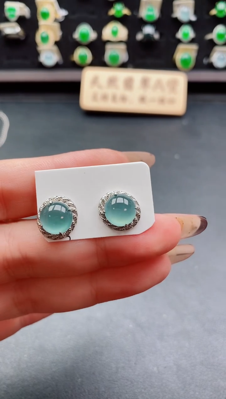 银S925镶嵌戒指翡翠1