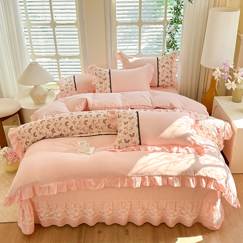 V/雅鹿正品尾货高品双人公主风夏被四件套直播间听清主播介绍下单