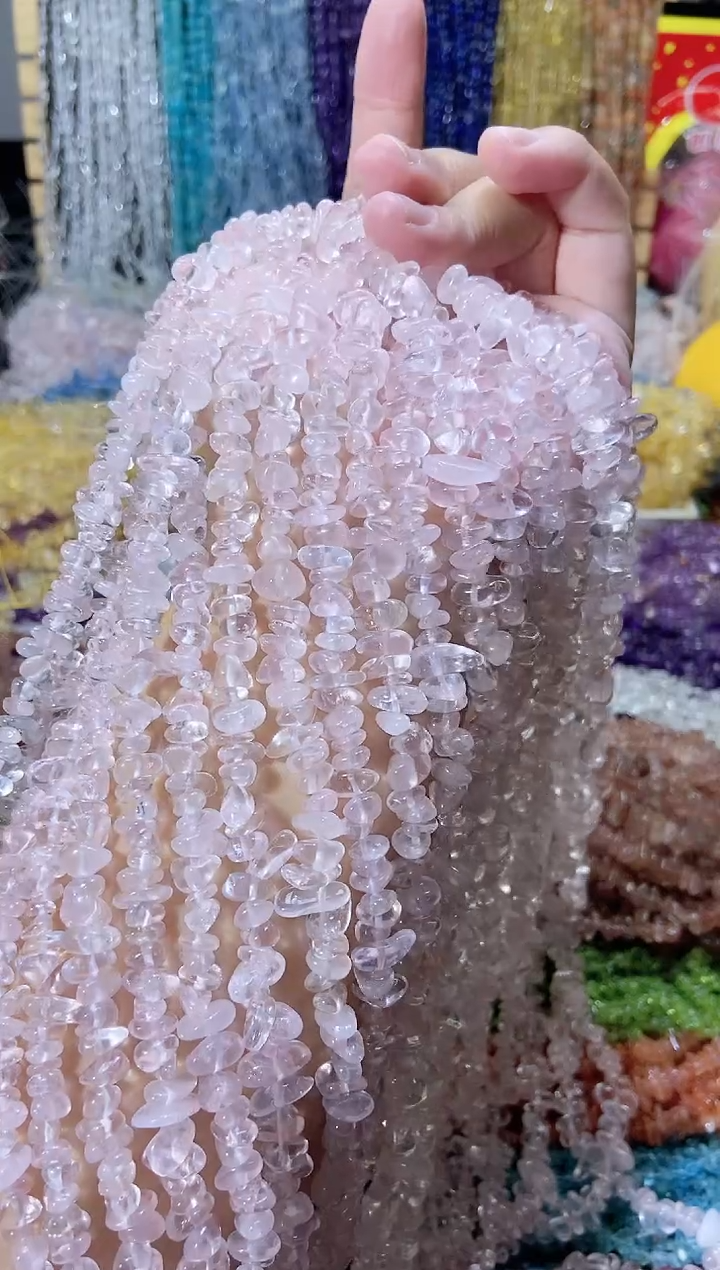 未镶嵌珠宝半成品水晶粉水晶