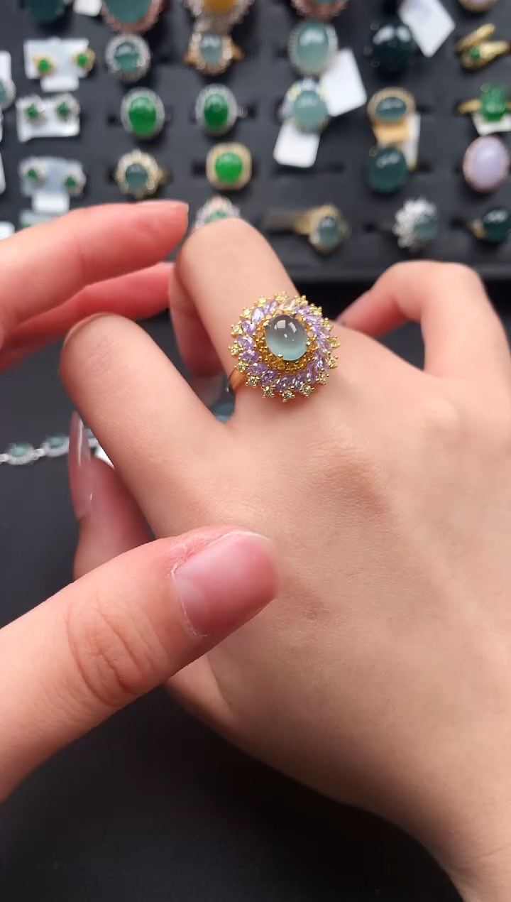 【闪购商品】翡翠戒指银S925镶嵌61345124