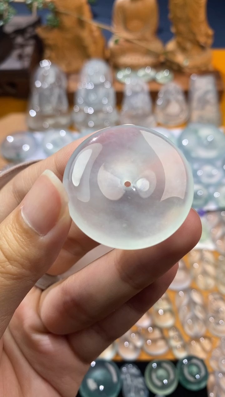 【闪购商品】定制翡翠未镶嵌平安扣33.9*6.2