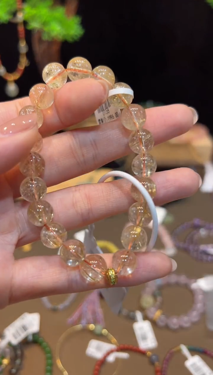 水晶手链18K金镶嵌手饰@@0158