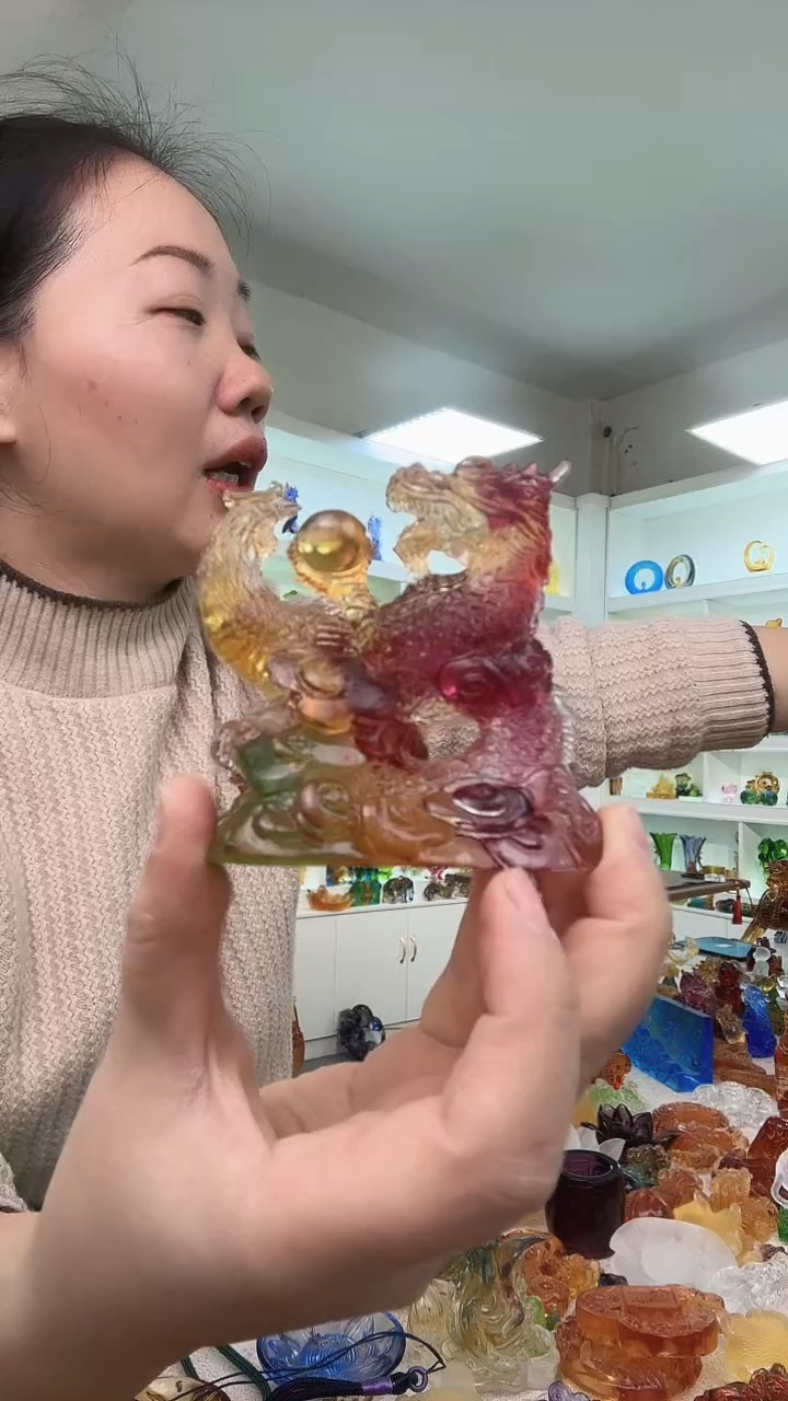 手工艺品琉璃龙凤呈祥