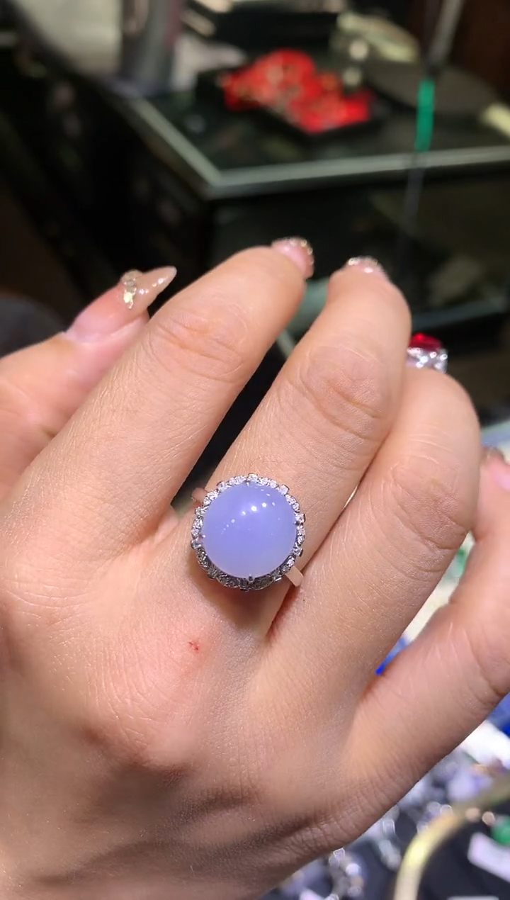 【闪购商品】翡翠吊坠(不含链)18K金镶嵌戒指