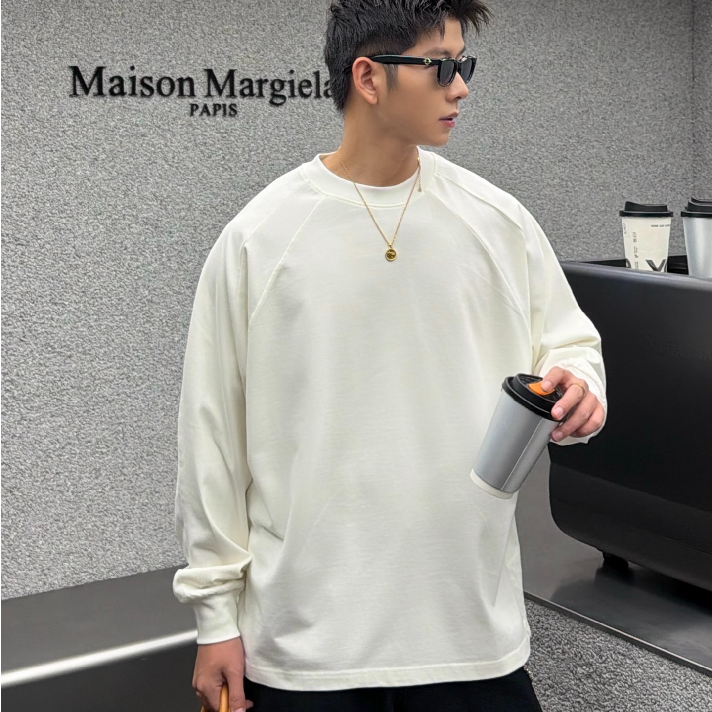 『GV』春秋拼接结构款休闲圆领T恤常规款长袖666