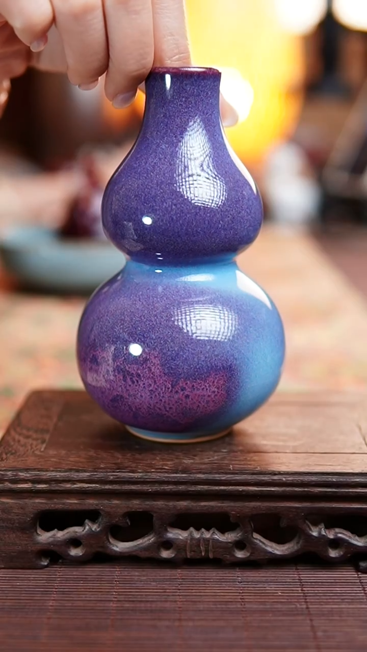 427蓝紫色-葫芦花瓶