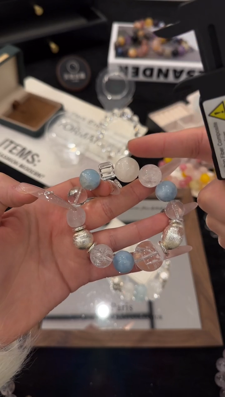 合金手链水晶海蓝宝多宝x3123