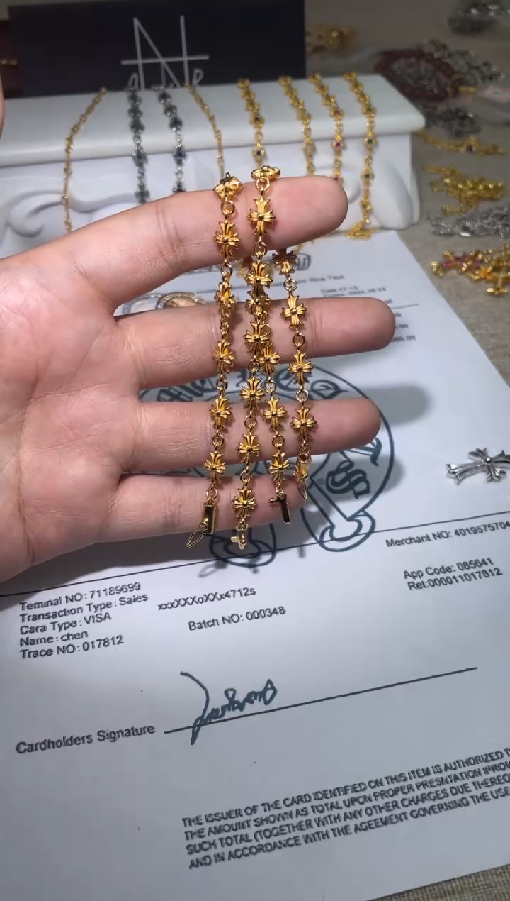 聚酯纤维金色无钻手链++000