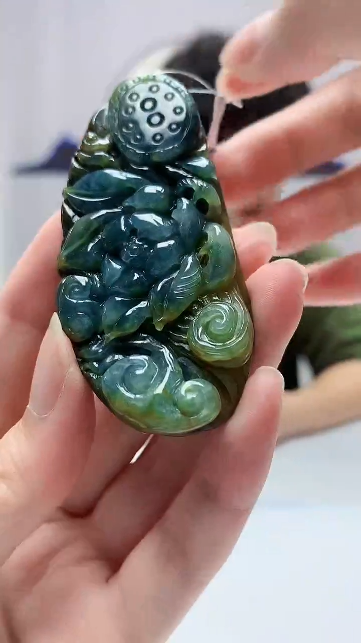 【闪购商品】定制翡翠未镶嵌4688zm-毛货挂件74一品清廉