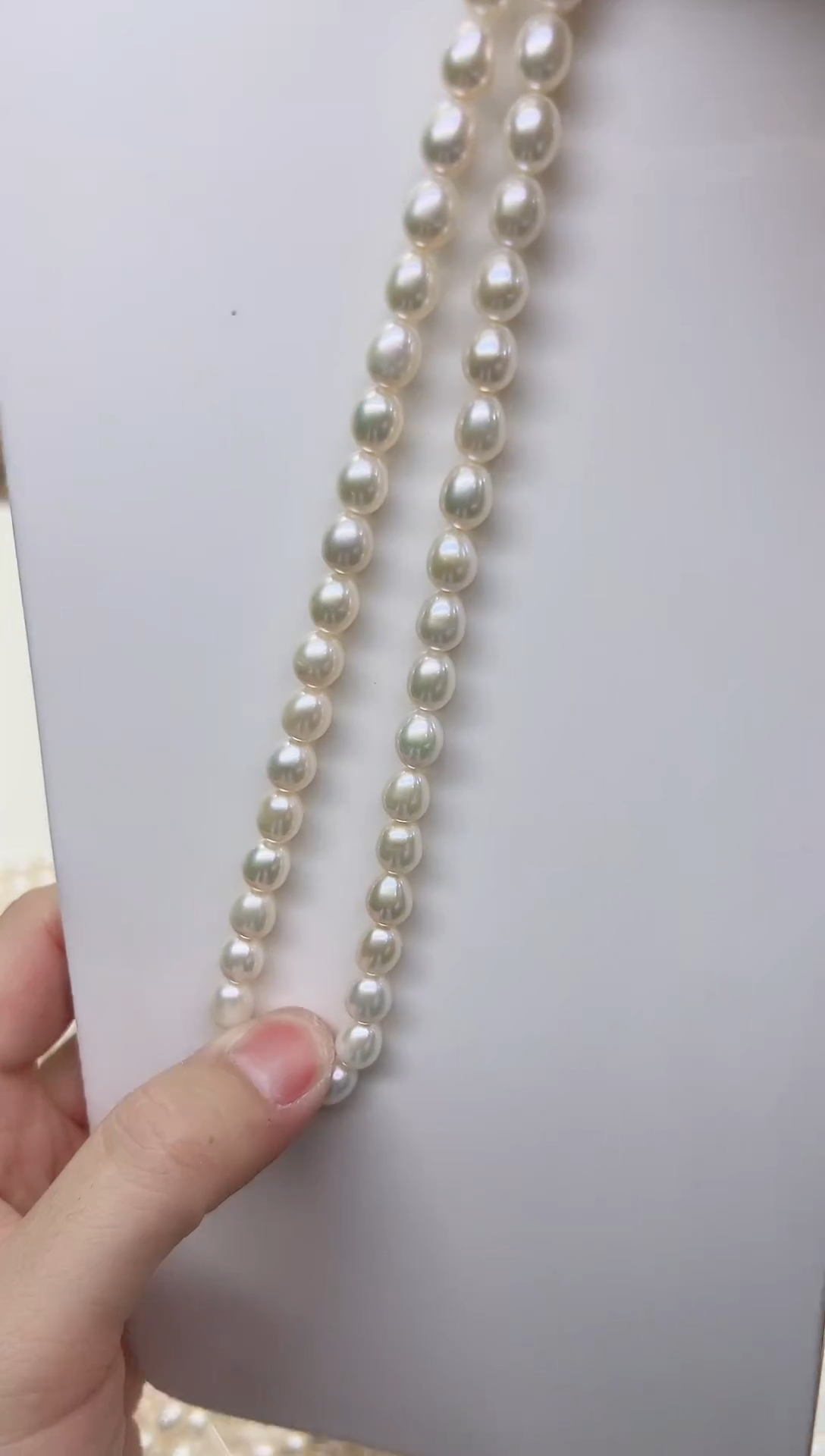 未镶嵌项链淡水珍珠极光白米型6-7mm