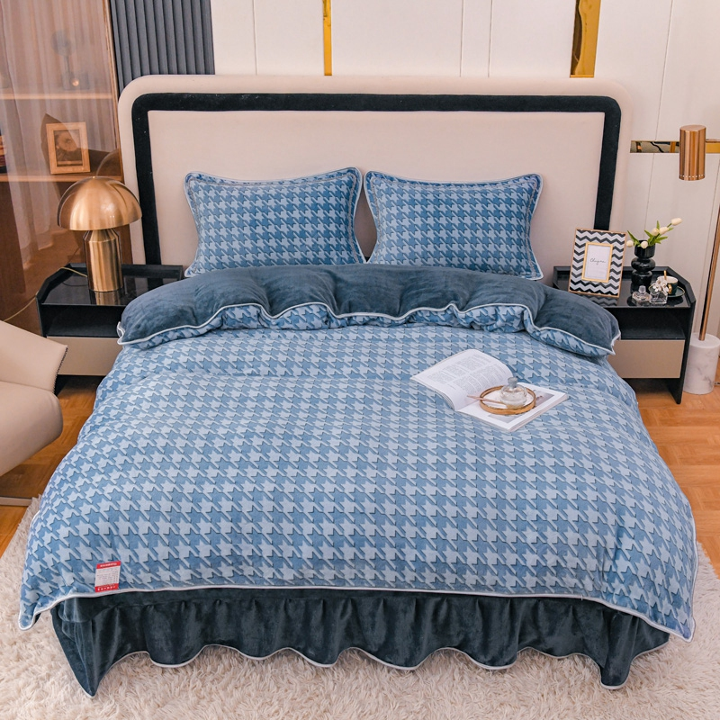 【飞新西兰】高端臻绒加厚冬季速暖绒加厚床上用品被套单件-千鸟格