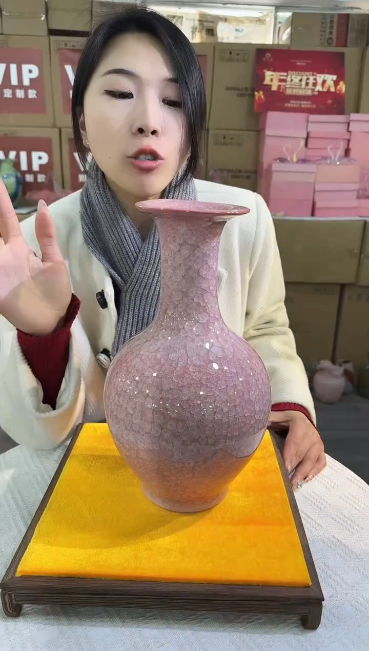 【闪购商品】琉璃瑞鸿花瓶花器早W-17