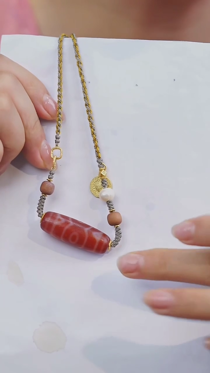 【闪购商品】玛瑙/玉髓项链未镶嵌多样性发其一（熊猫三）
