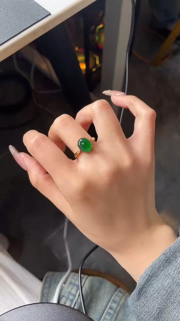 【闪购商品】翡翠戒指银S925镶嵌5675765