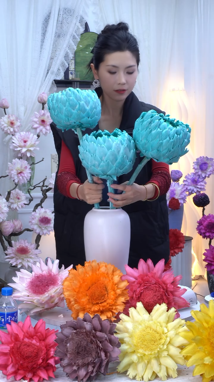 永生洋蓟蒂芙尼蓝3头【微瑕】7691