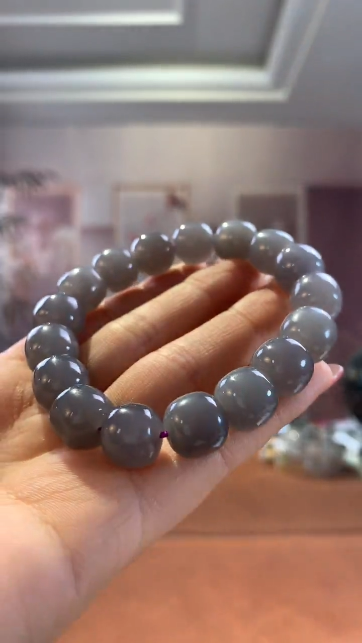 【闪购商品】和田玉手串未镶嵌老型烟紫单圈