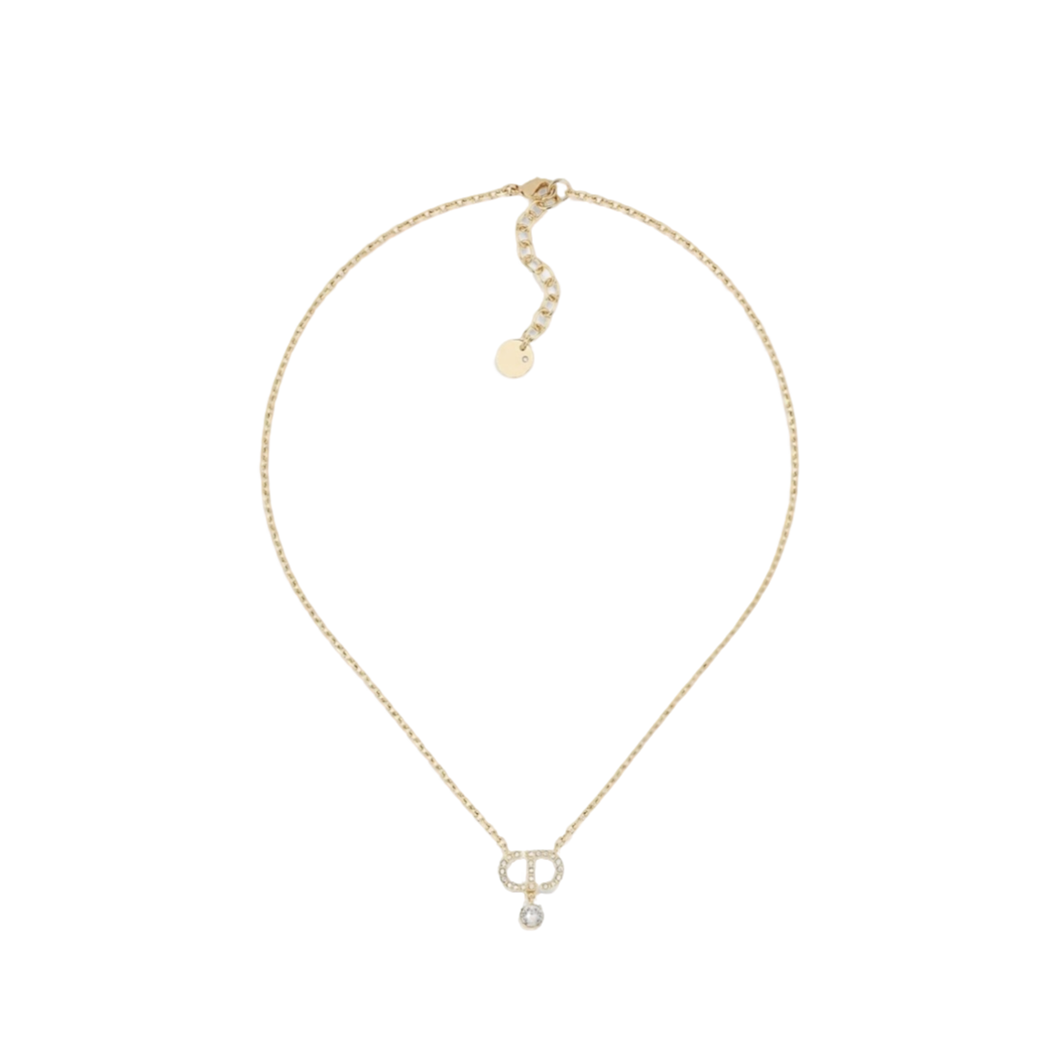 合金合成锆石吊坠 洁哥 镀18K金 字母D吊坠镶嵌项链  ZF-B480