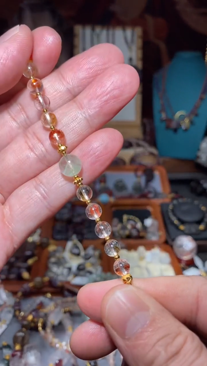 【闪购商品】水晶延长链未镶嵌锦鲤胶花翠幽灵