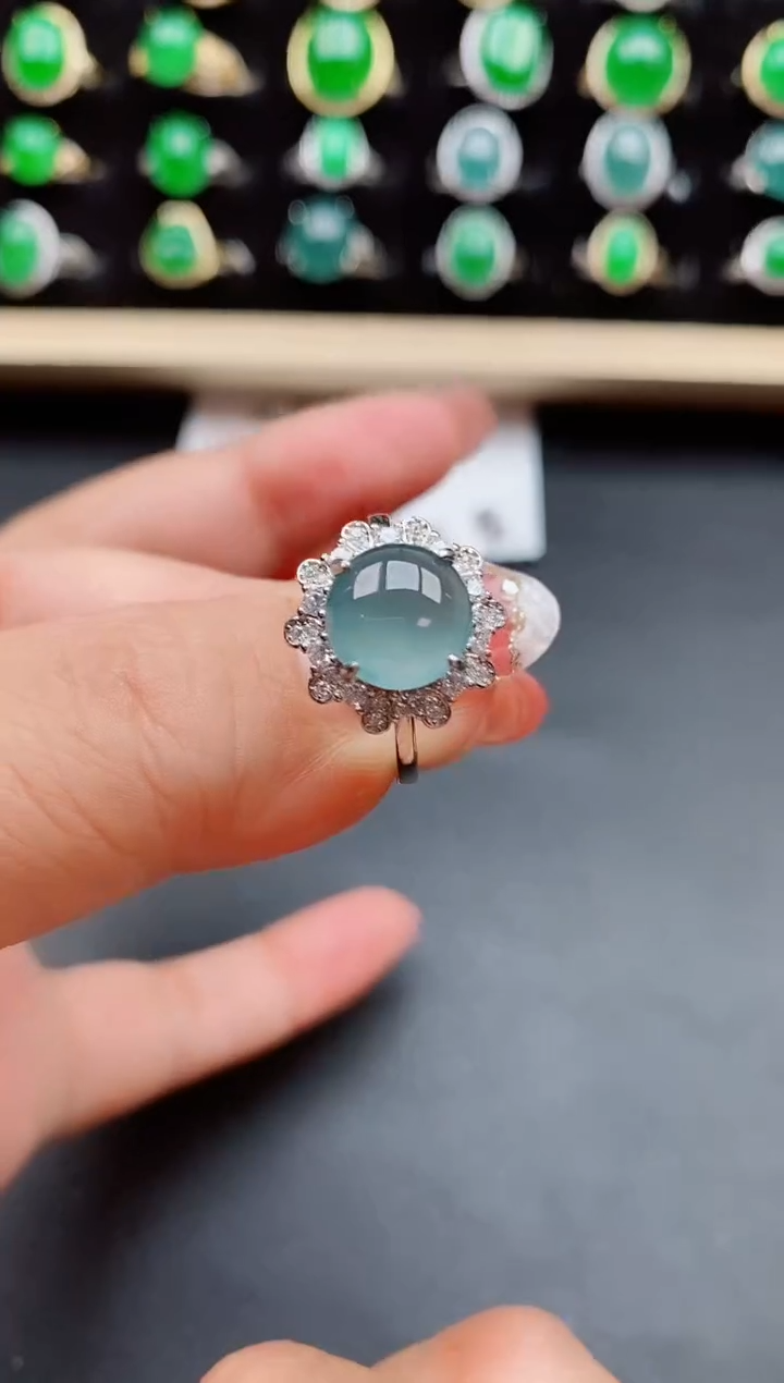 【闪购商品】翡翠戒指银S925镶嵌5085050