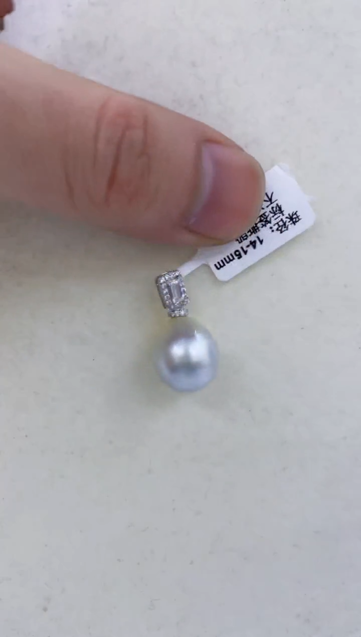 颈饰银S925镶嵌海水珍珠  