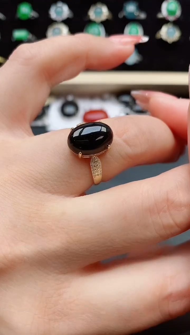 【闪购商品】翡翠戒指银S925镶嵌058050