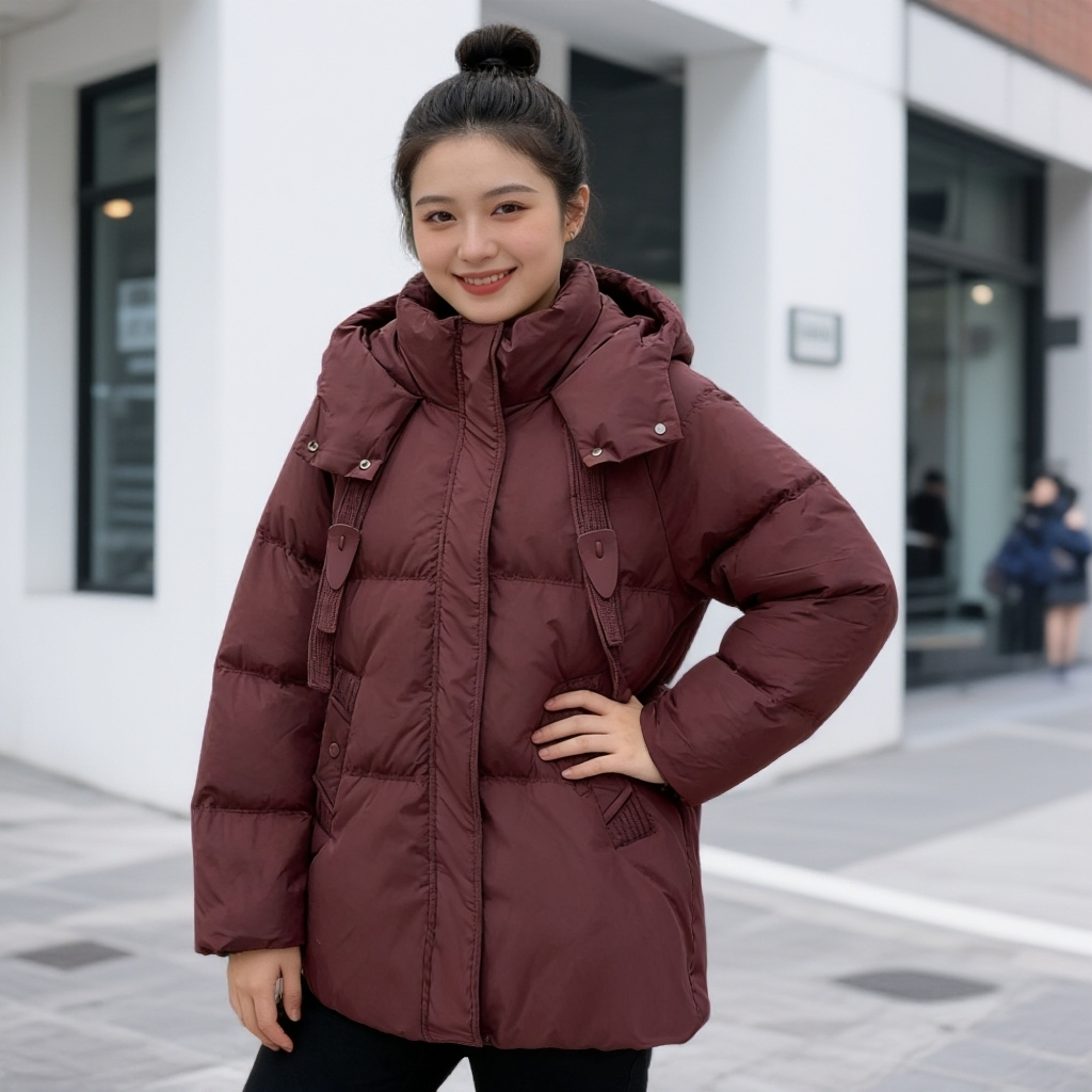 冬季新款韩版连帽大码羽绒服胖mm200斤休闲洋气百搭DJ6630