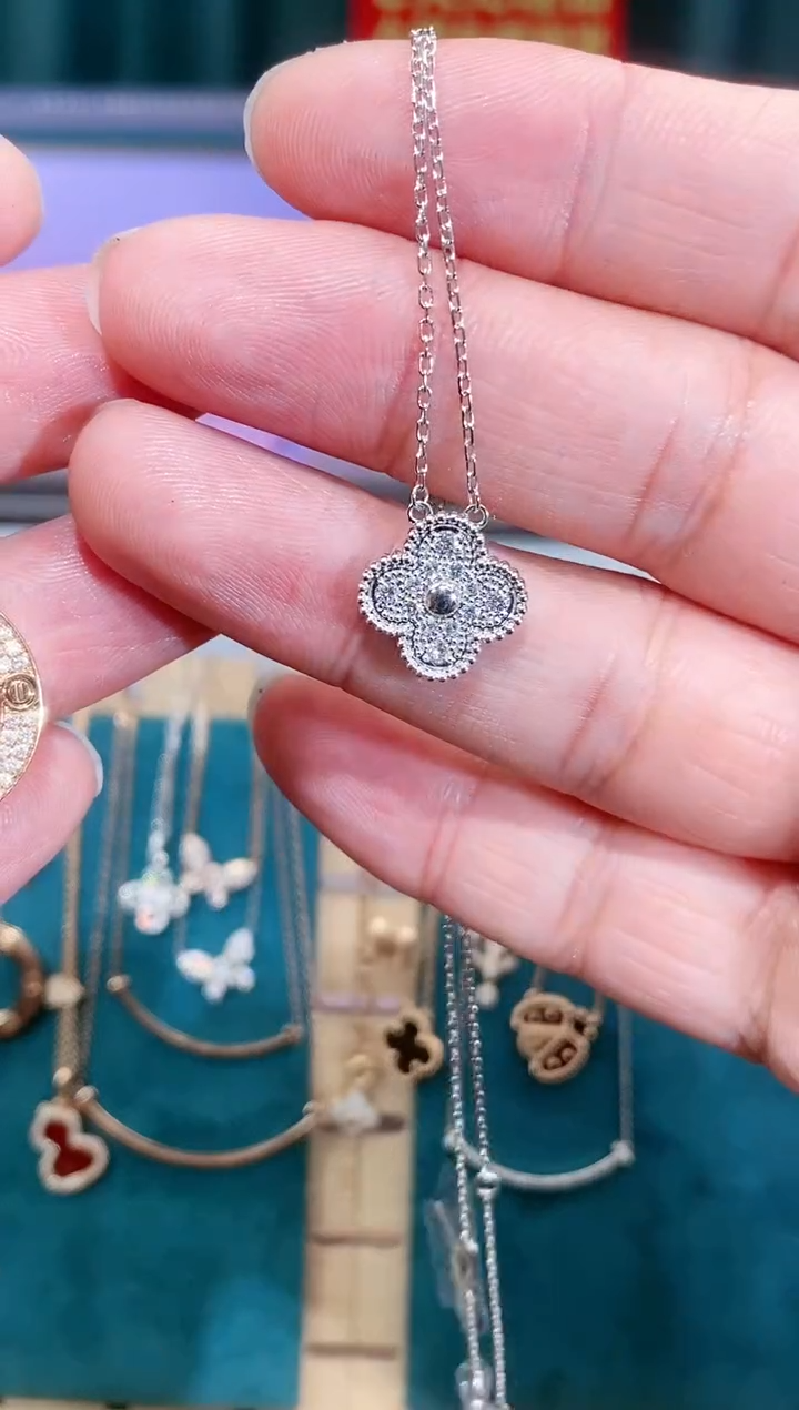 【闪购商品】钻石颈饰18K金镶嵌18K金钻石套链