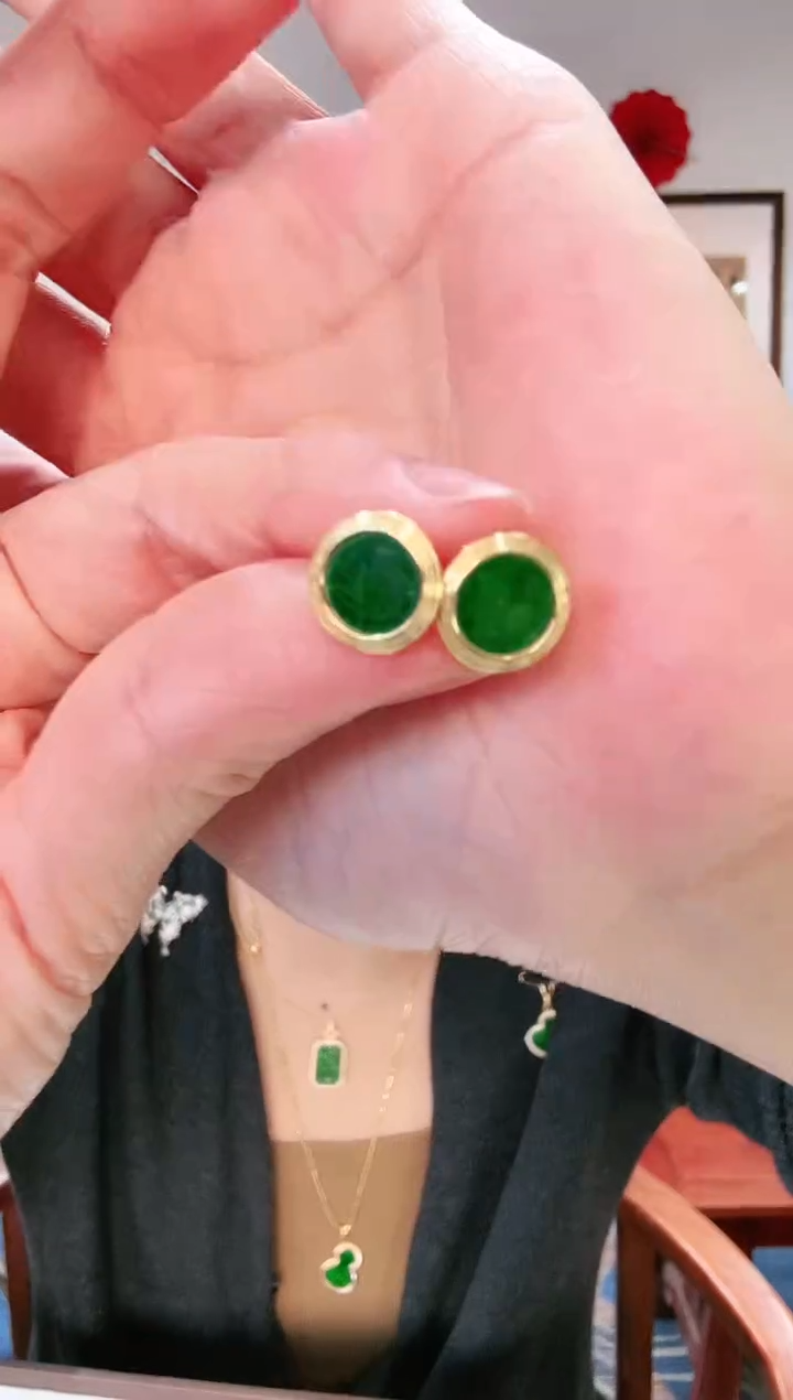 【闪购商品】翡翠耳饰银S925镶嵌耳饰