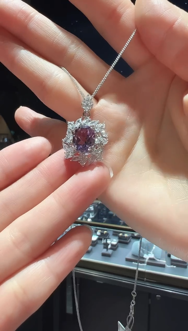 【闪购商品】紫晶吊坠(赠链)银S925镶嵌21】