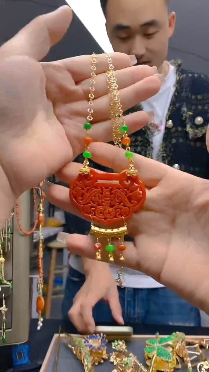 【闪购商品】翡翠耳饰合金68翡翠锁骨链